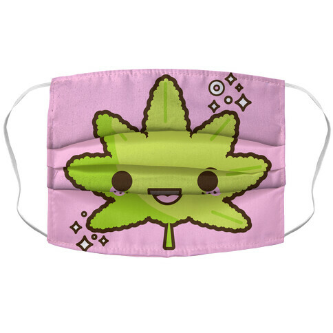 Kawaii Pot Leaf Accordion Face Mask