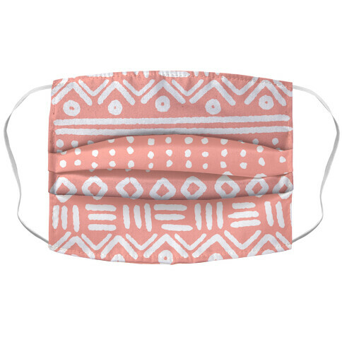 Abstract Geometric Coral Pink Boho Pattern Accordion Face Mask