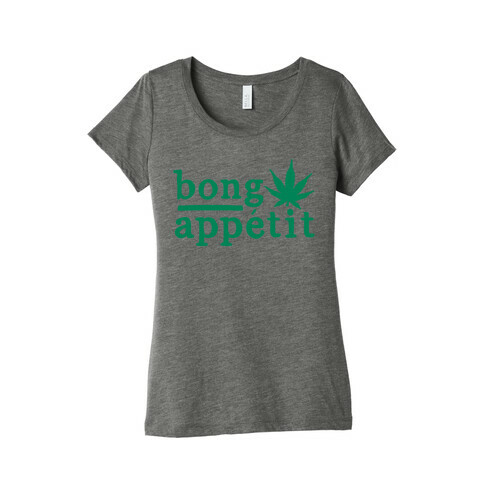 Bong Appetit Parody White Print Womens T-Shirt