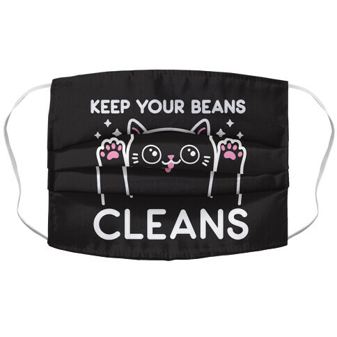 Keep Your Beans Cleans Cat  Accordion Face Mask