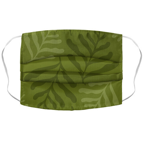 Army Green Leaves Accordion Face Mask