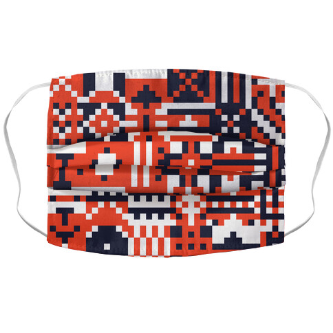 Square Pixel Pattern Accordion Face Mask