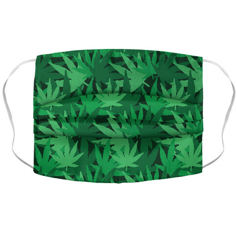 Pot Leaf Pile Pattern Accordion Face Mask