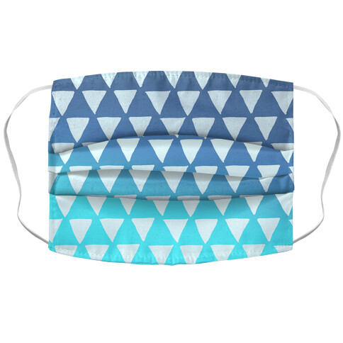 Triangle Blue Ombre Pattern Accordion Face Mask