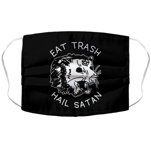 Eat Trash Hail Satan Possum Accordion Face Mask