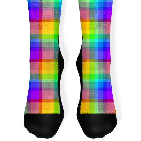 Rainbow Plaid Sock