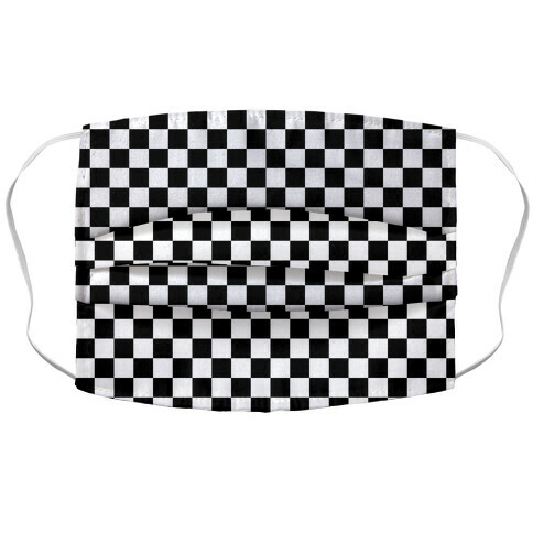 Checkered Black and White Accordion Face Mask