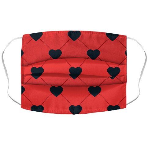 Simple Heart Pattern Red Accordion Face Mask