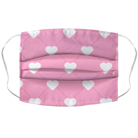 Simple Heart Pattern pink Accordion Face Mask