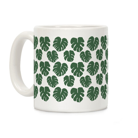 Monstera Simple Boho Pattern Green Coffee Mug