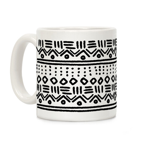 Abstract Geometric Black and White Boho Pattern Coffee Mug