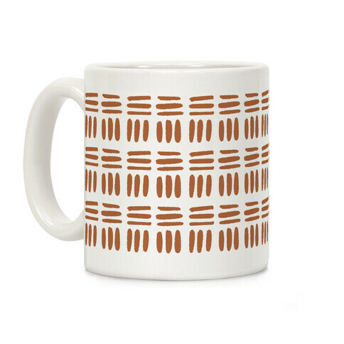 Dashed Lines Rust Boho Pattern Coffee Mug