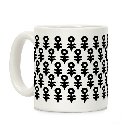 Minimal Flower Boho Pattern Black and White Coffee Mug