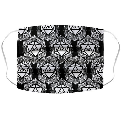 Floral D20 Pattern Accordion Face Mask