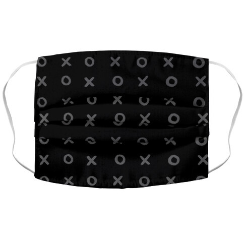 XO Pattern Black and Gray Accordion Face Mask