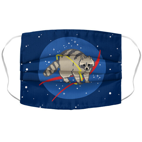 Trash Raccoon Nasa Logo Parody Accordion Face Mask