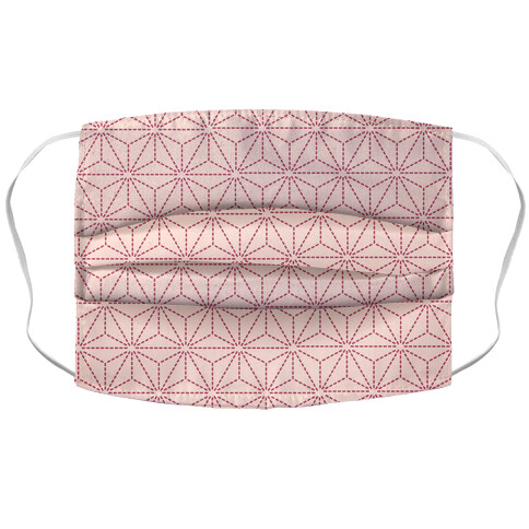 Sashiko Asanoha (Pink) Accordion Face Mask