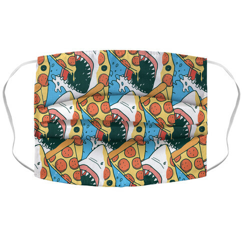 Pizza Shark Accordion Face Mask