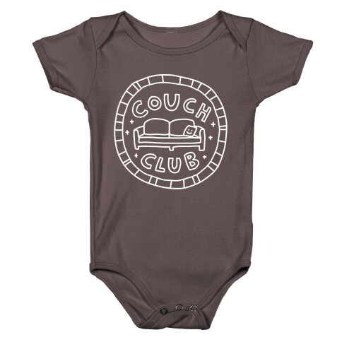 Couch Club Membership Badge Baby One-Piece