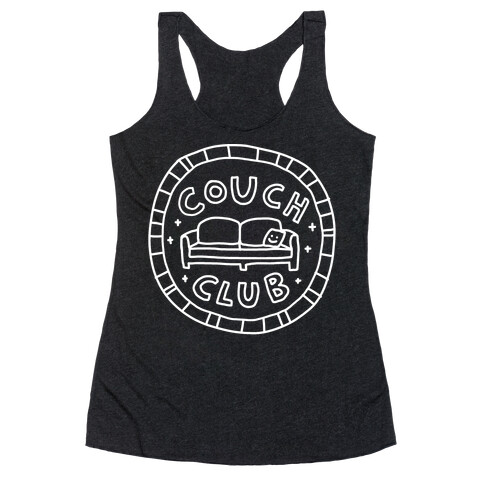 Couch Club Membership Badge Racerback Tank Top