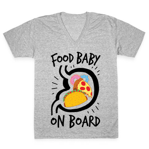 Food Baby On Board V-Neck Tee Shirt