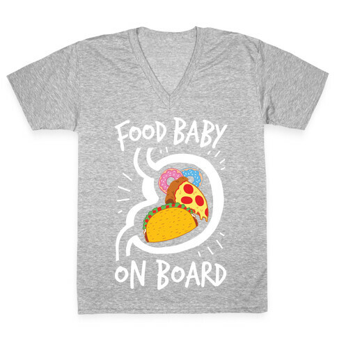 Food Baby On Board V-Neck Tee Shirt