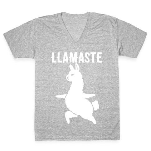 Llamaste Yoga Llama V-Neck Tee Shirt