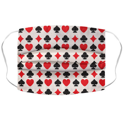 Card Deck Symbols Pattern Accordion Face Mask