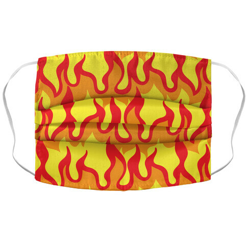 Red Flames  Accordion Face Mask