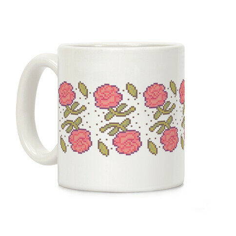 Pixel Roses Coffee Mug