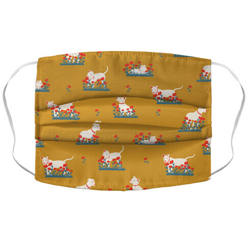Pit Bull and Poppies Accordion Face Mask