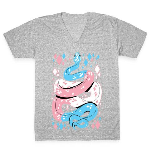 Pride Snakes: Trans V-Neck Tee Shirt