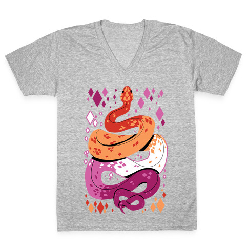 Pride Snakes: Lesbian V-Neck Tee Shirt