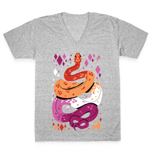 Pride Snakes: Lesbian V-Neck Tee Shirt