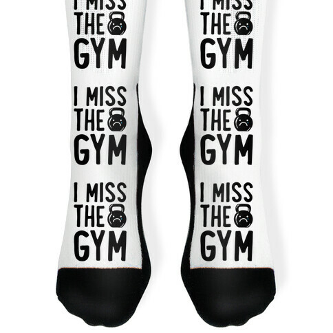 I Miss The Gym White Print Socks | LookHUMAN