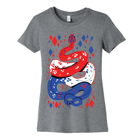 USA Red White And Blue Snake Womens T-Shirt