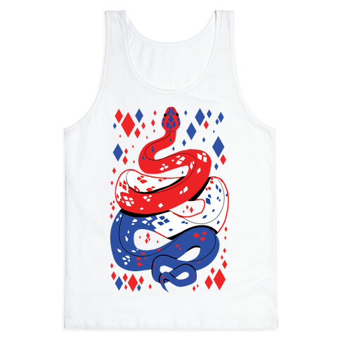USA Red White And Blue Snake Tank Top