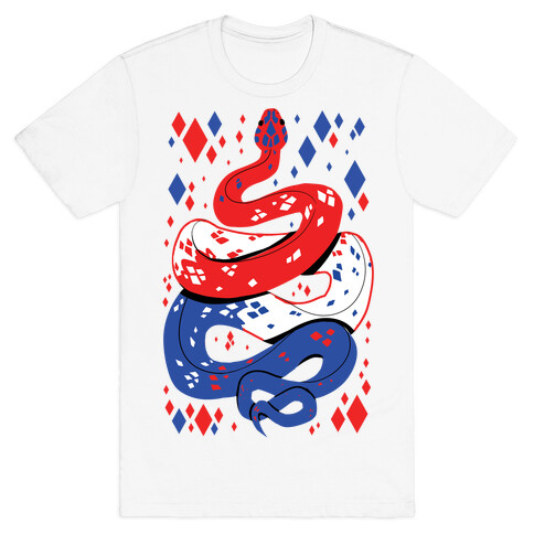 USA Red White And Blue Snake T-Shirt