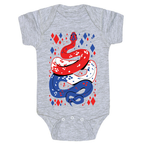 USA Red White And Blue Snake Baby One-Piece