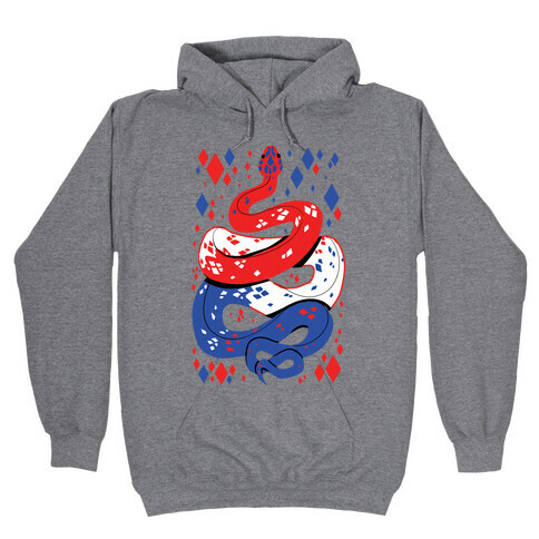 USA Red White And Blue Snake Hooded Sweatshirt
