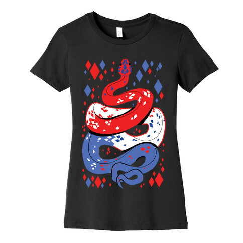 USA Red White And Blue Snake Womens T-Shirt