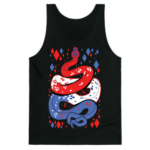 USA Red White And Blue Snake Tank Top