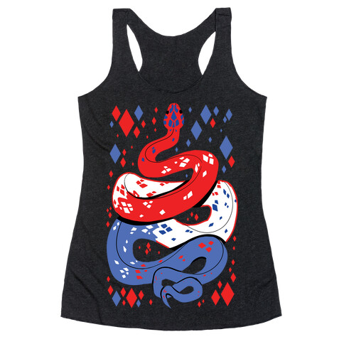 USA Red White And Blue Snake Racerback Tank Top