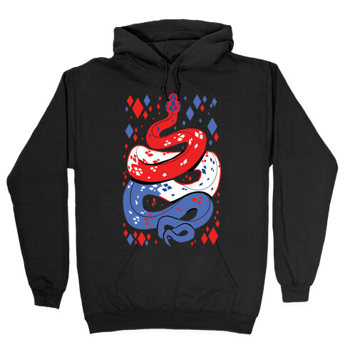 USA Red White And Blue Snake Hooded Sweatshirt