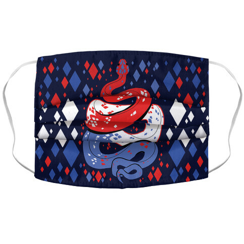 USA Red White And Blue Snake Accordion Face Mask