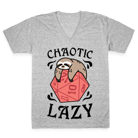 Chaotic Lazy V-Neck Tee Shirt