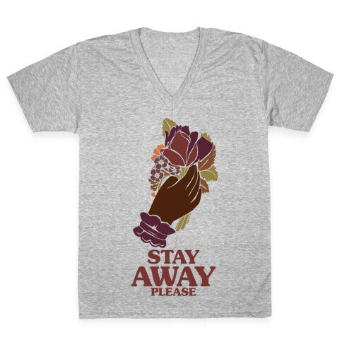 Stay Away Please V-Neck Tee Shirt