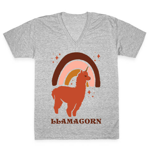 Llamacorn V-Neck Tee Shirt