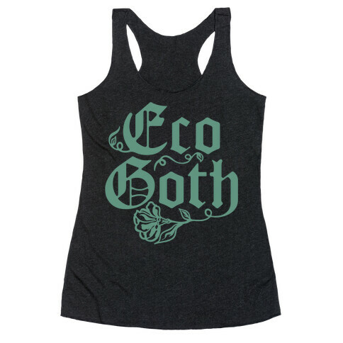 Eco Goth White Print Racerback Tank Top