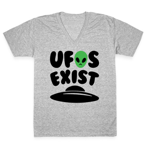 UFOS Exist  V-Neck Tee Shirt